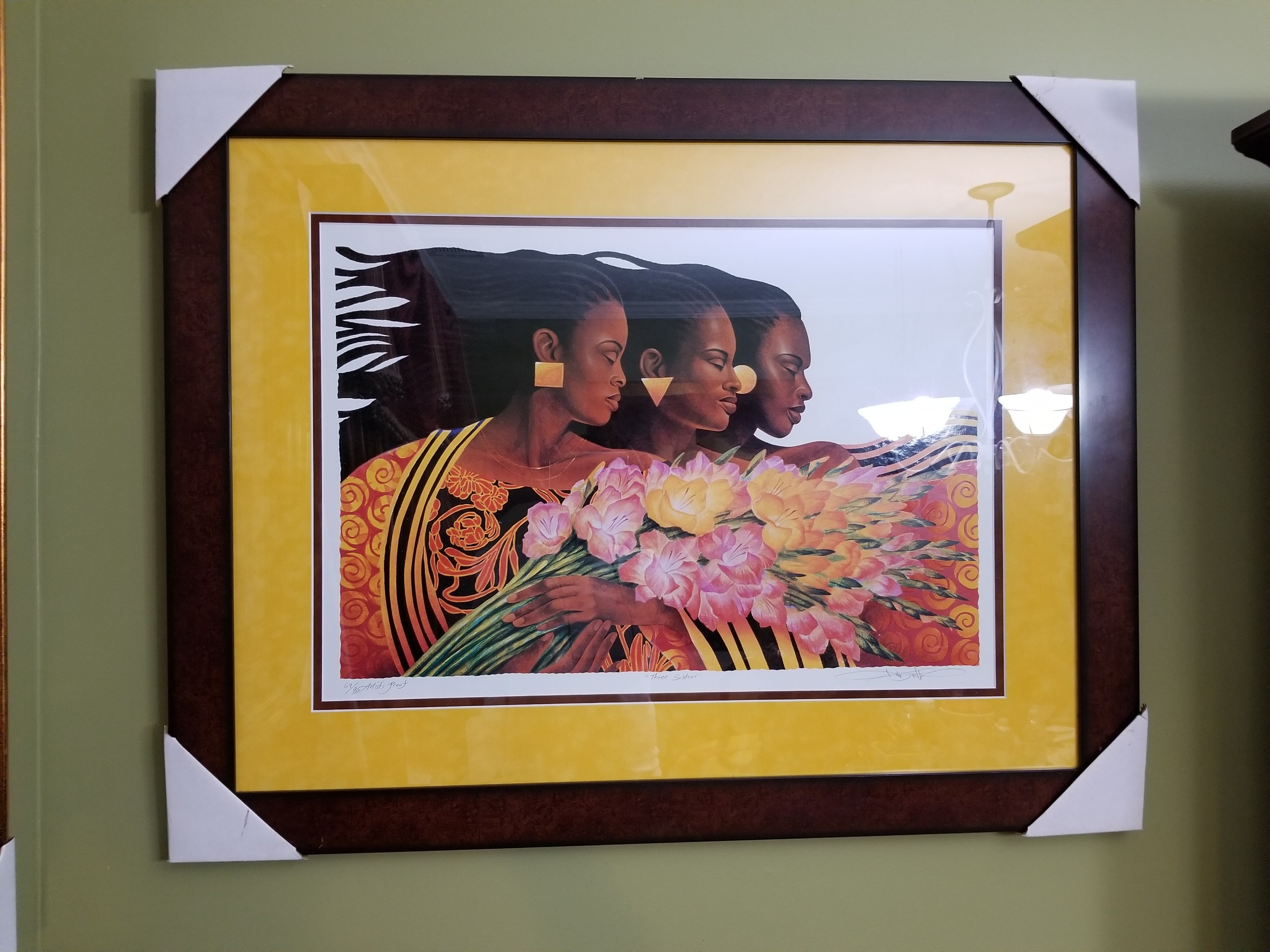 Three Beautiful Ladies With Flowers